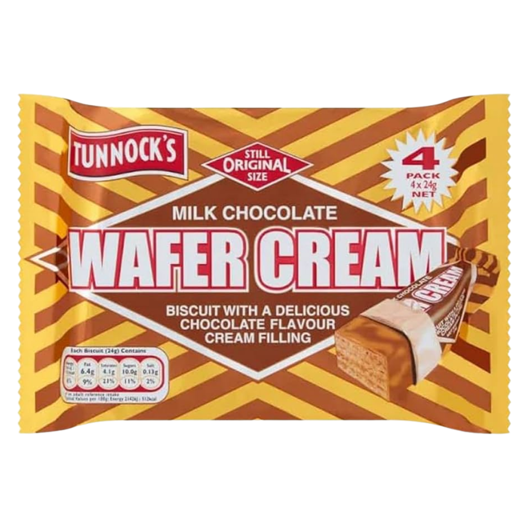 Tunnock's Milk Chocolate Wafer Cream 4 Pack