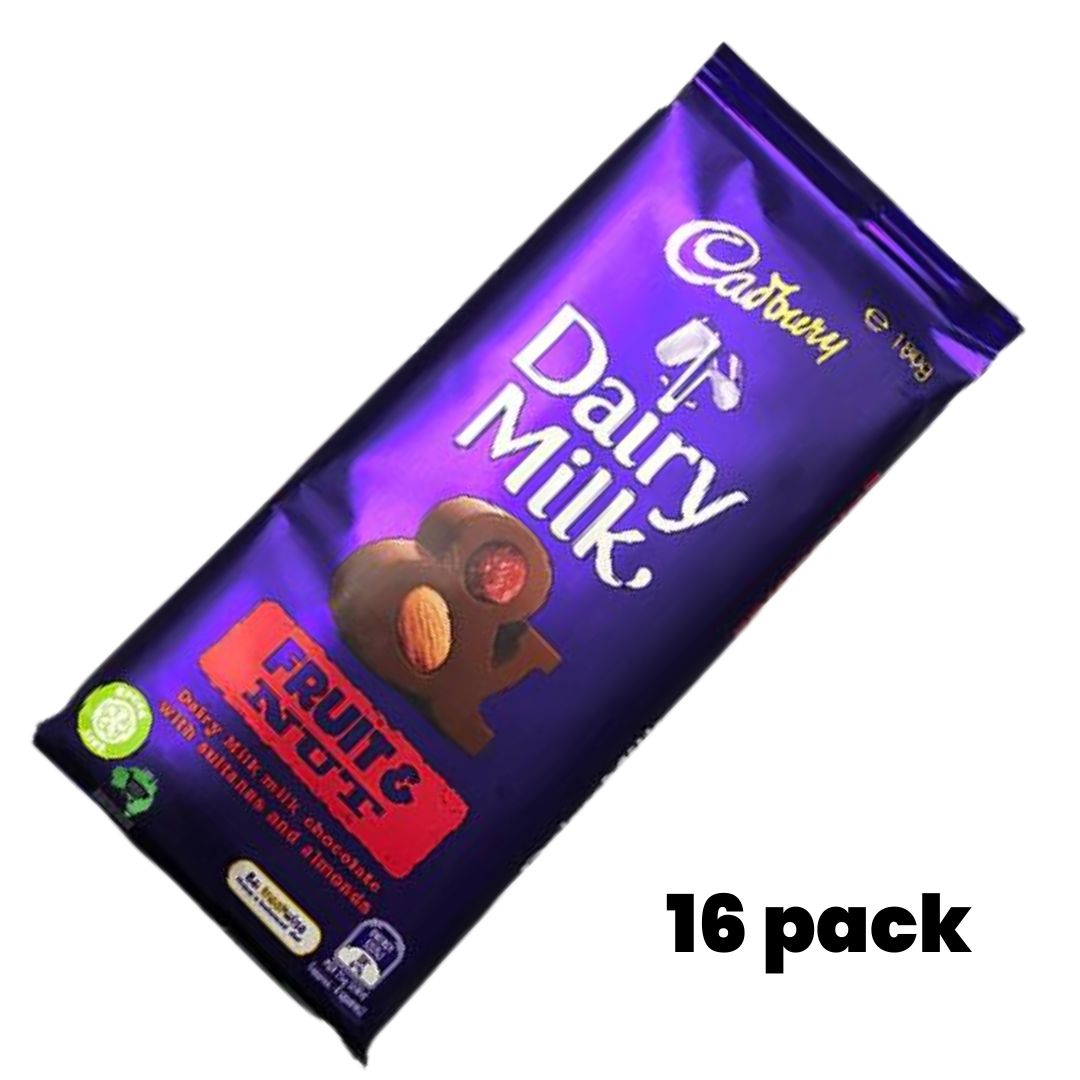 Cadbury Dairy Milk Fruit & Nut Bar 15x180g Bulk