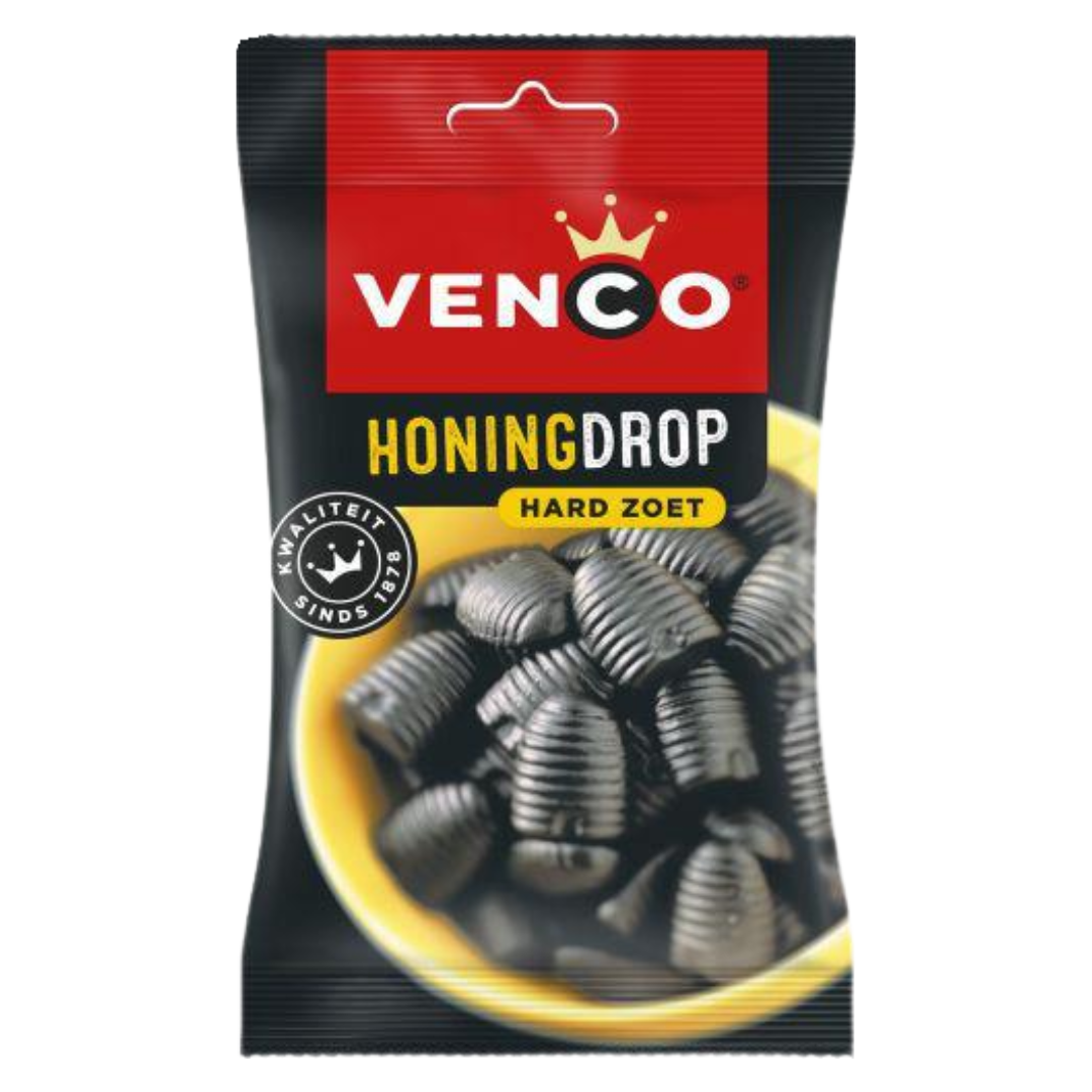 Dutch Venco Honingdrop Hard Zoet (black liquorice) 120g