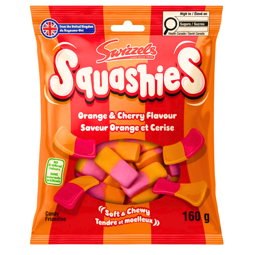 British Swizzels Squashies Orange & Cherry 160g