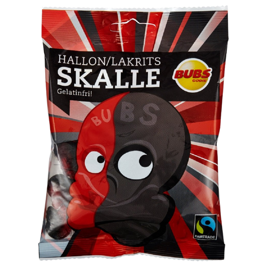 Swedish Bubs Cool Raspberry/Licorice Skull