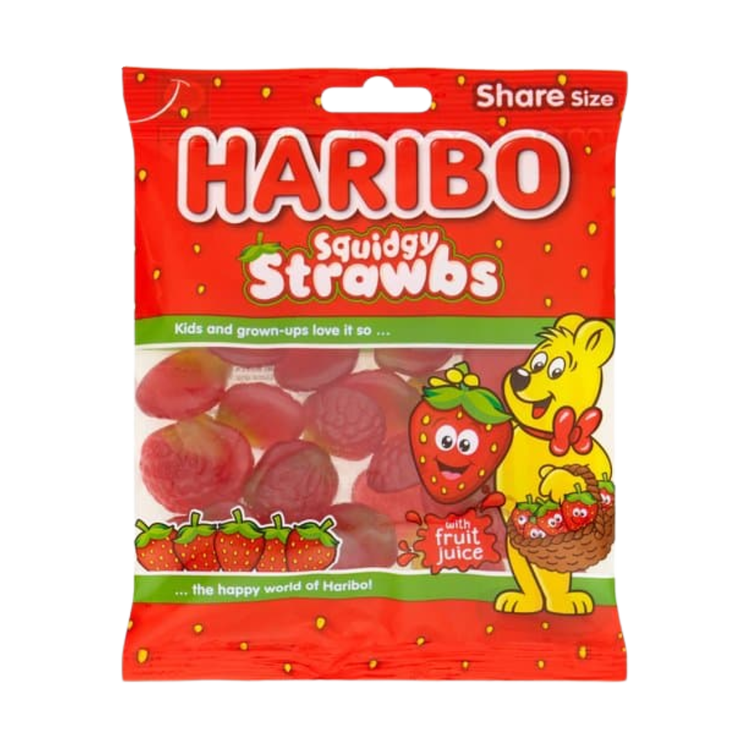 British Haribo Squidgy Strawberry 160g