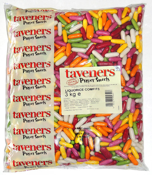 Bulk Taveners Liquorice Comfits 3kg