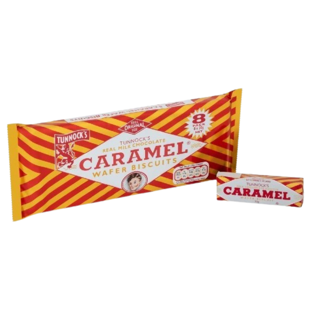 Tunnock's Milk Chocolate Caramel Wafer Biscuits 8 Pack