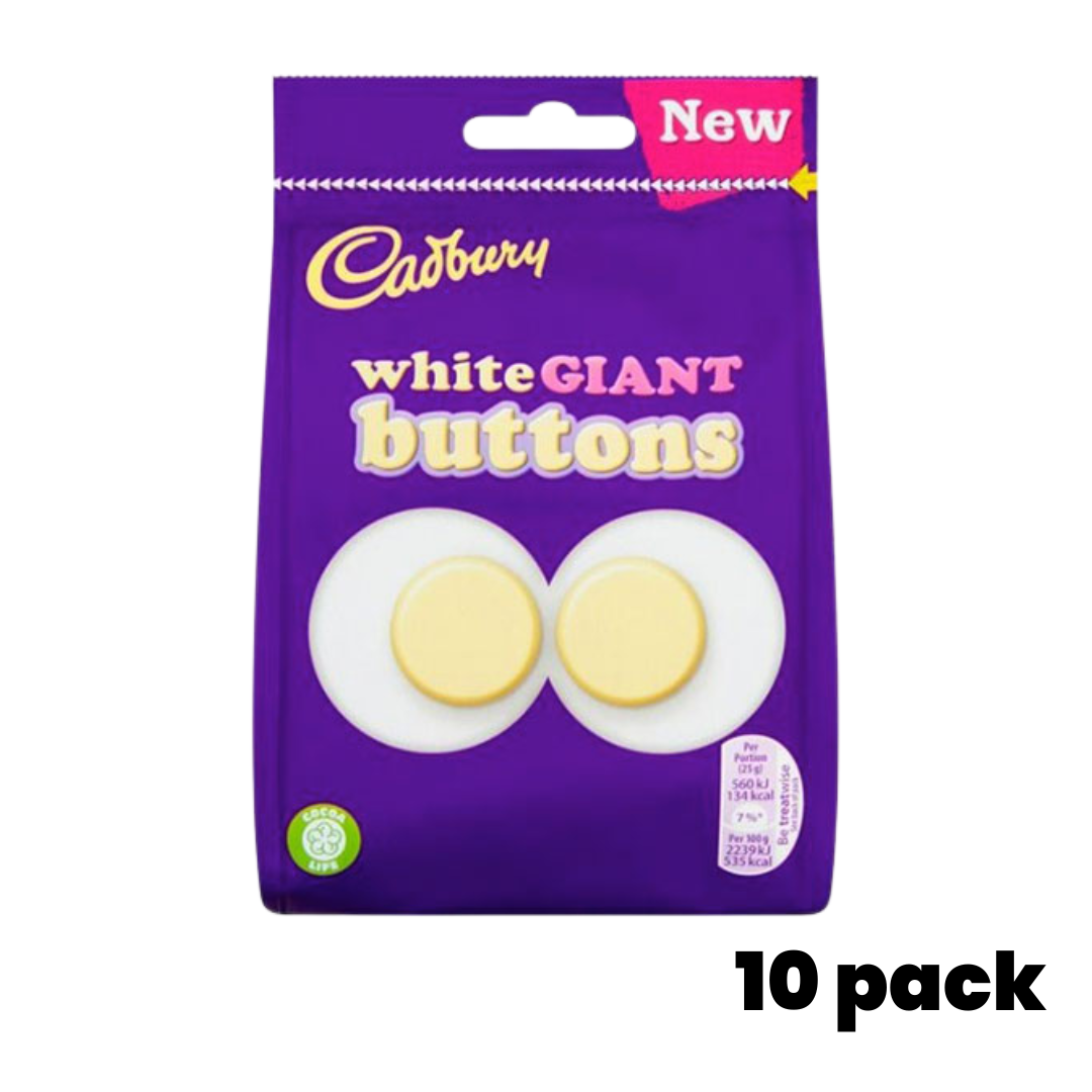British Cadbury Giant Buttons White 10x110g Bulk