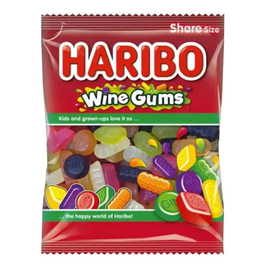 British Haribo Wine Gums 12x160g Bulk