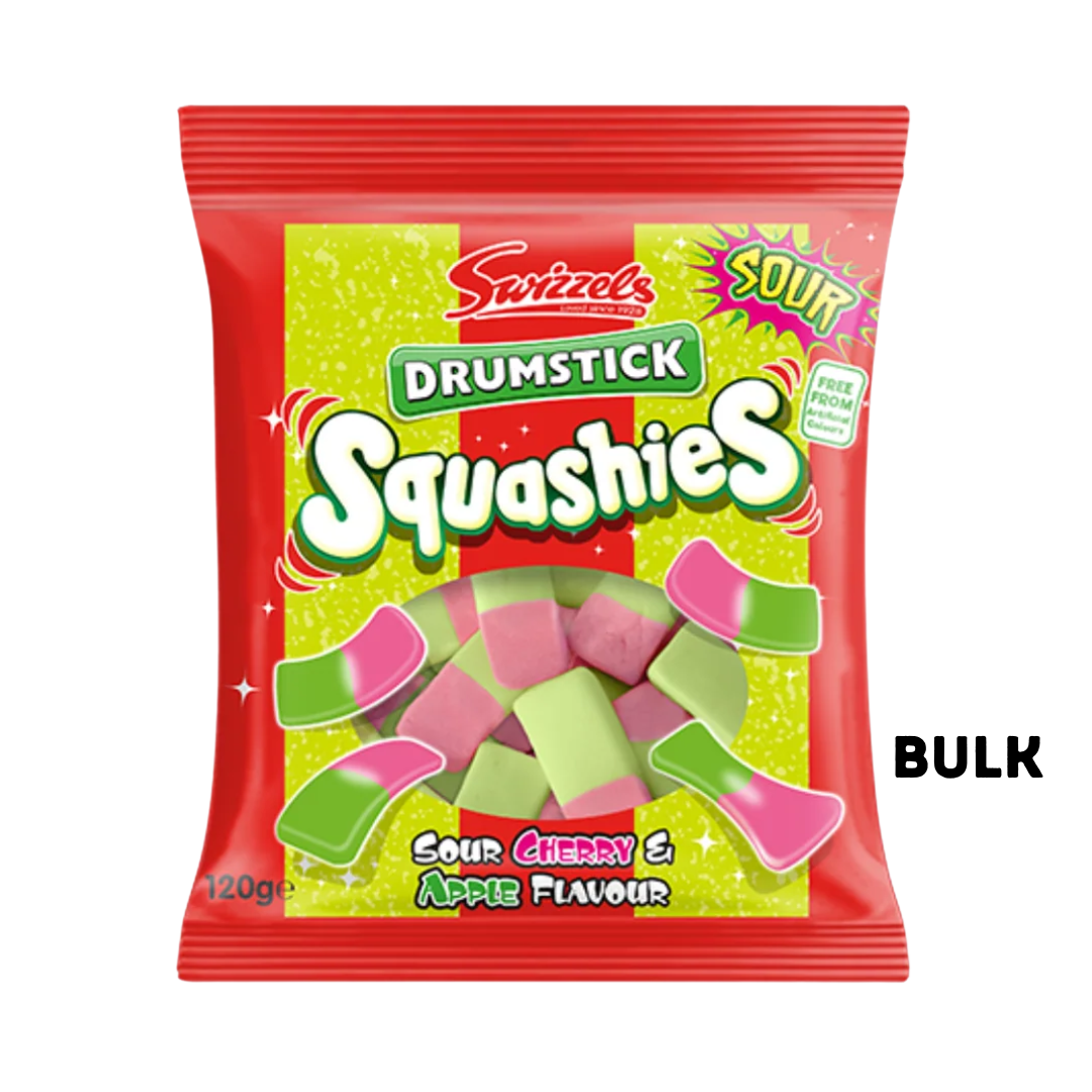 British Swizzels Squashies Sour Cherry & Apple 12x120g (Bulk)