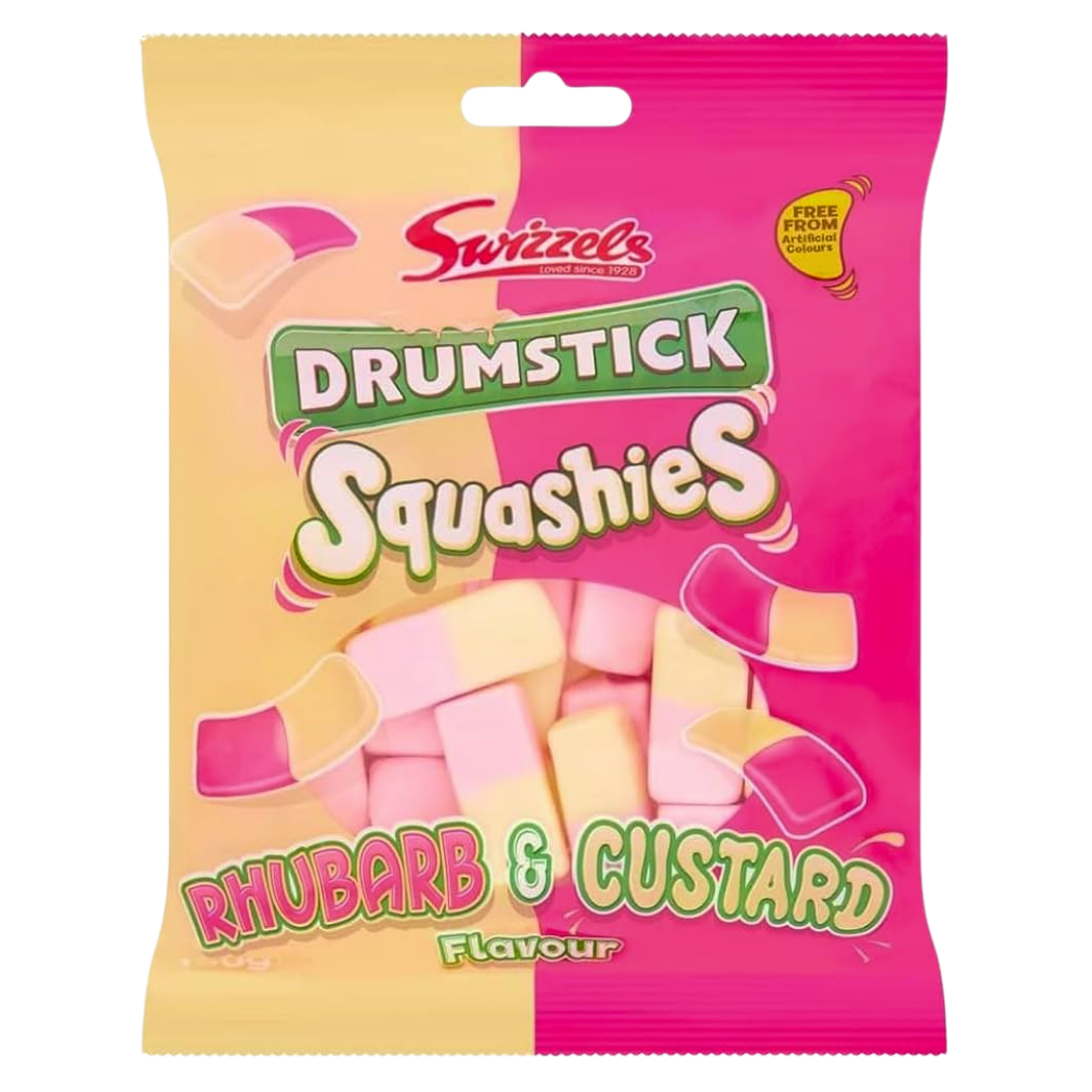 British Swizzels Squashies Rhubarb & Custard 120g