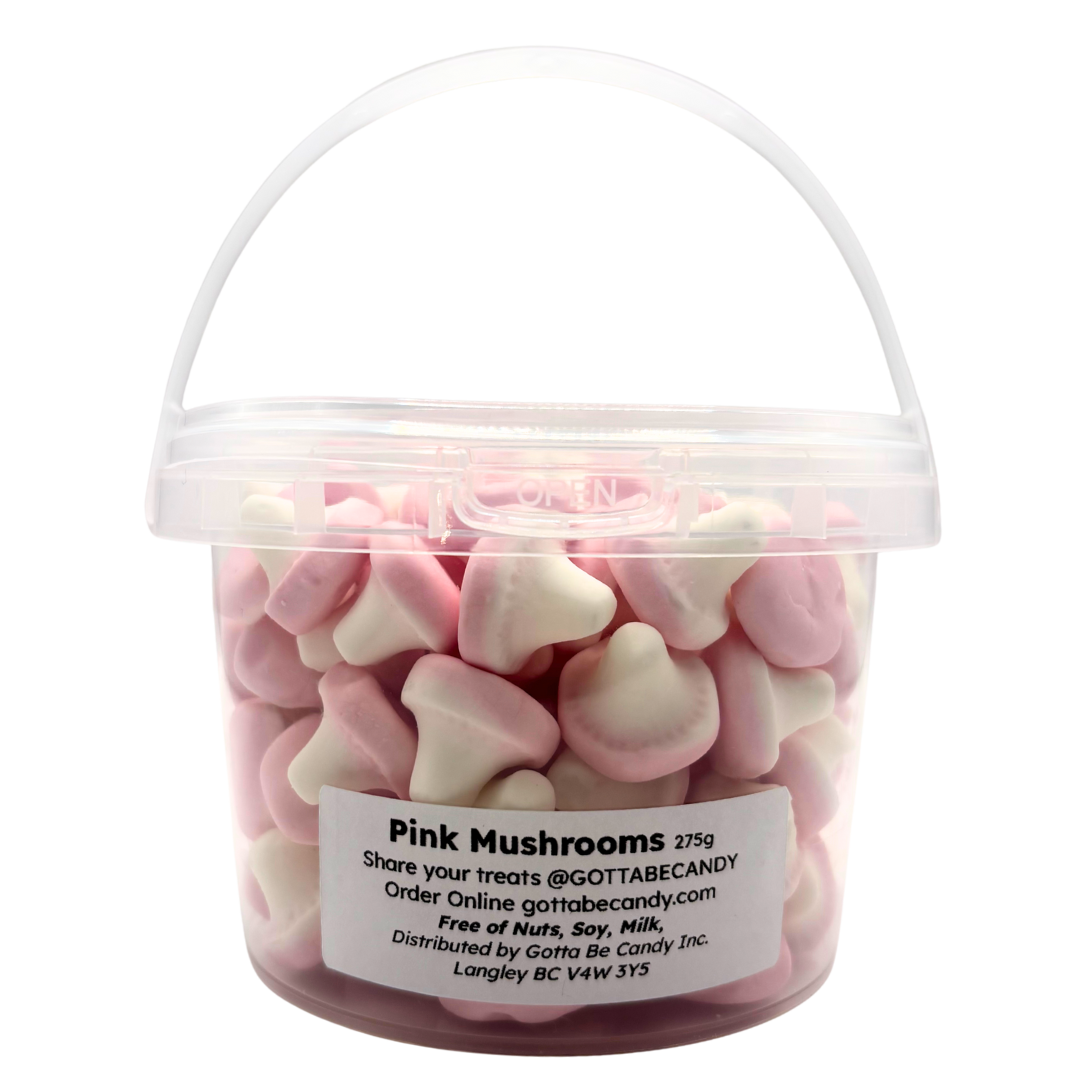 British Kingsway Pink Candy Mushrooms Bucket 275g