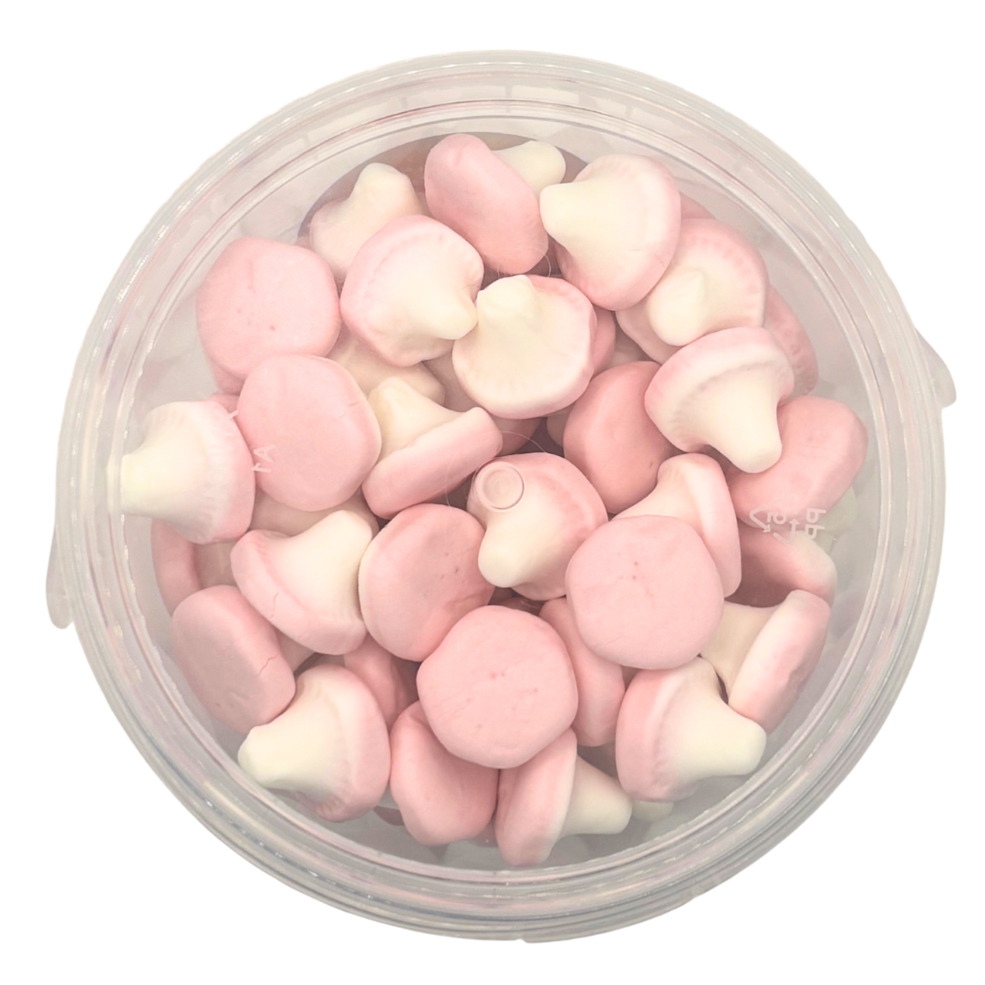 British Kingsway Pink Candy Mushrooms Bucket 275g