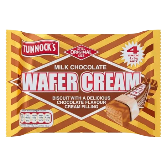 Tunnock's Milk Chocolate Wafer Cream 4 Pack