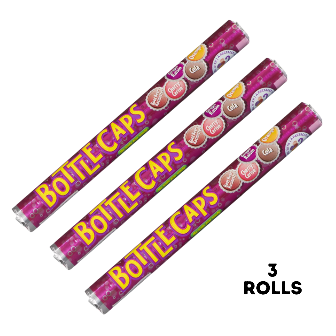 Wonka Bottle Caps Candy Roll 3x50g