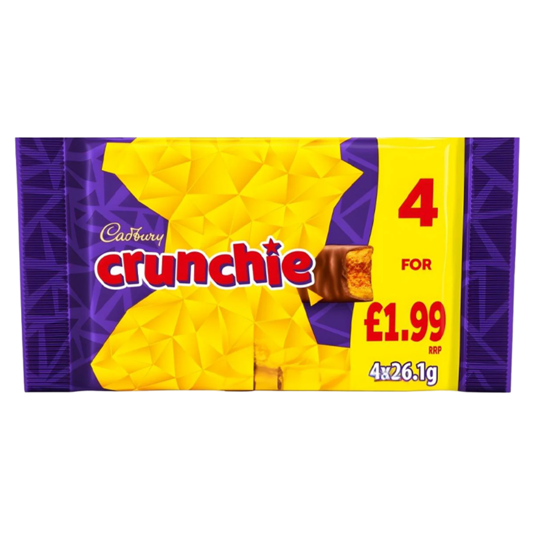 Cadbury Crunchie Chocolate Bar 4 Pack