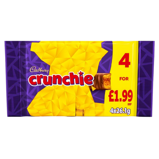 Cadbury Crunchie Chocolate Bar 4 Pack