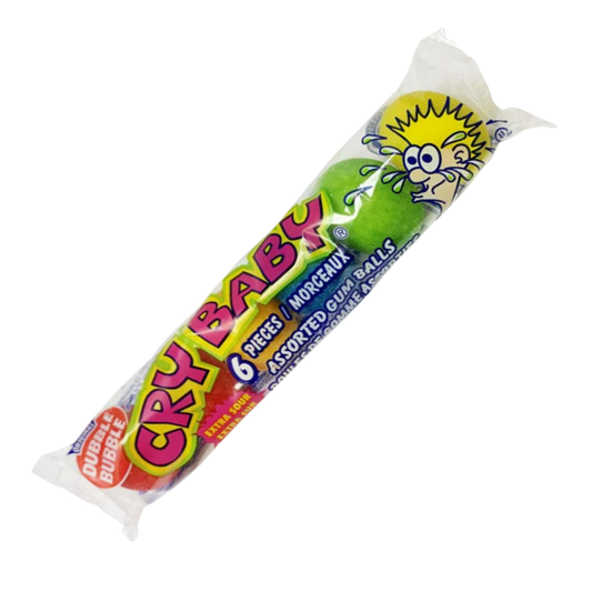 Original Dubble Bubble Cry Baby Assorted Sour Gum Balls 6pc