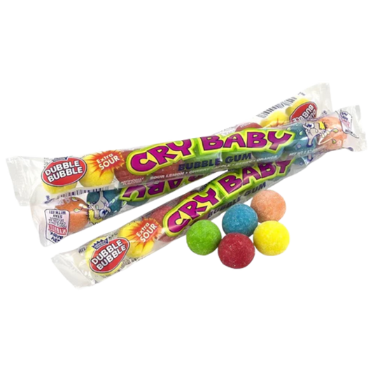 Original Dubble Bubble Cry Baby Assorted Sour Gum Balls 3x6pc