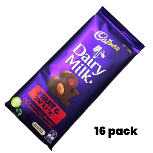 Cadbury Dairy Milk Fruit & Nut Bar 15x180g Bulk