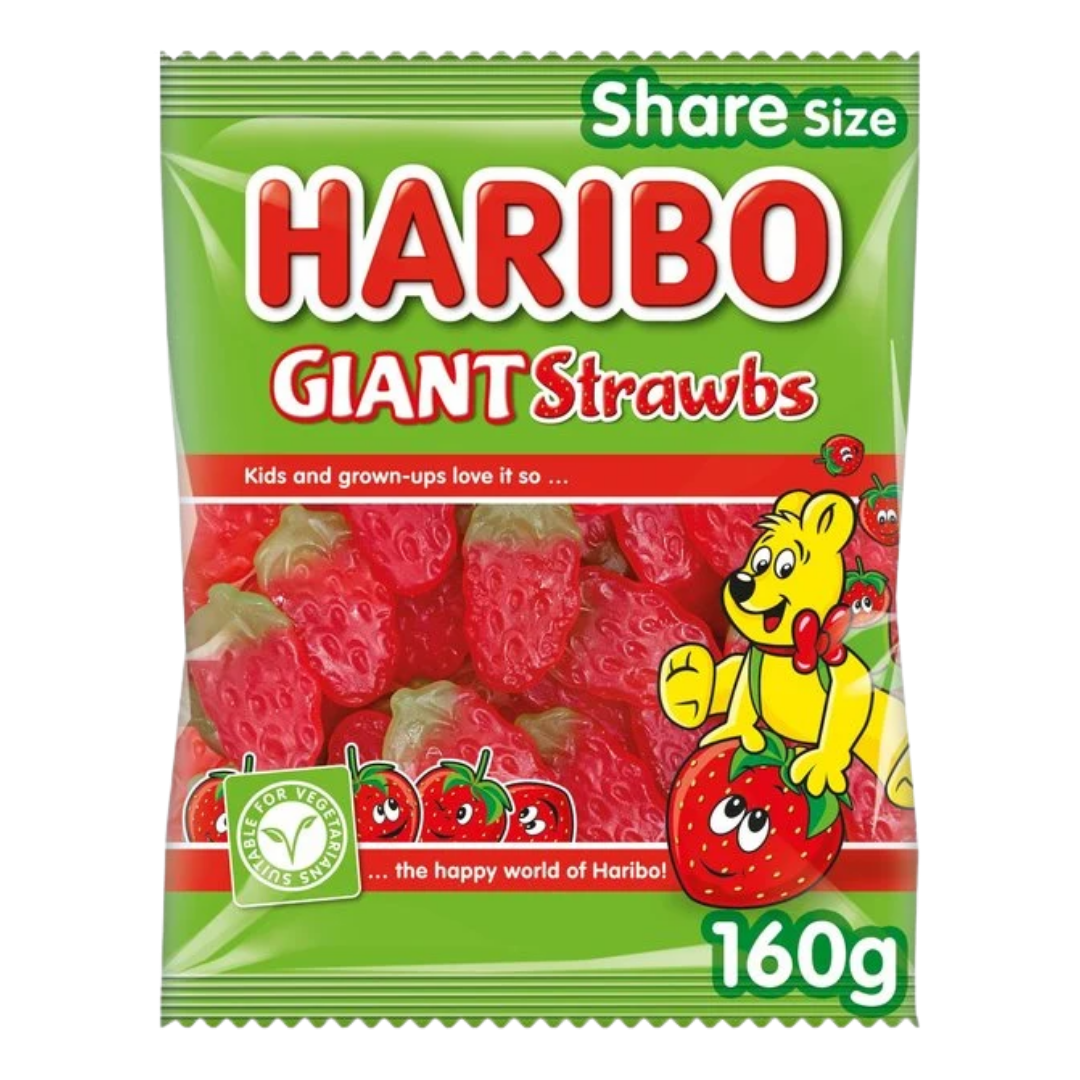 UK Haribo Giant Strawbs 140g