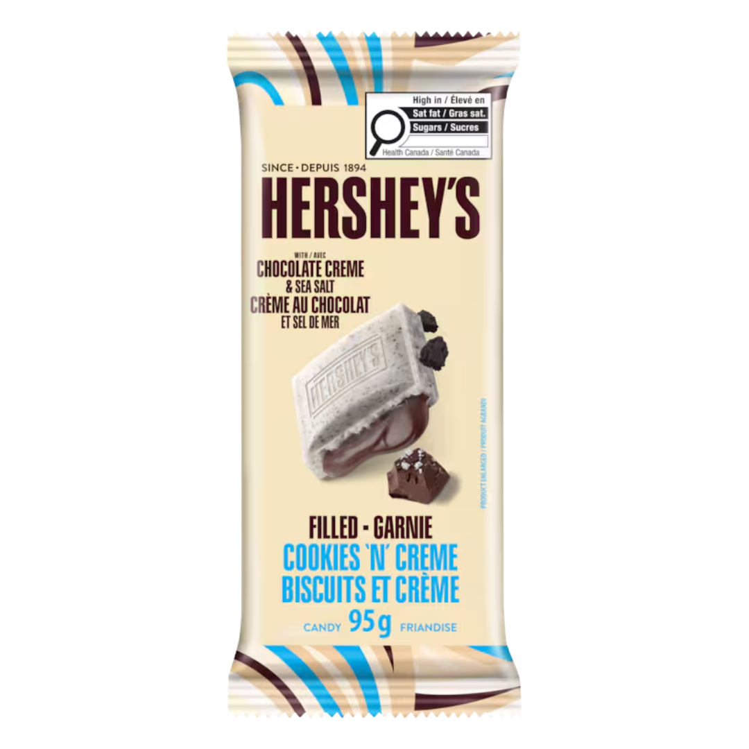 Hershey's Cookies'N'Creme Bar Filled with Chocolate Creme & Sea Salt 95g