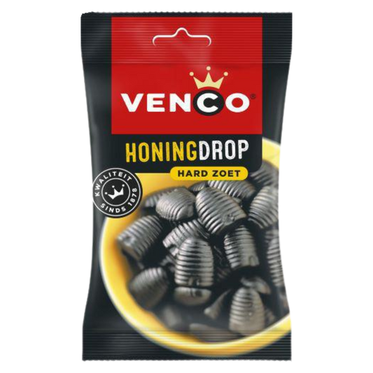 Dutch Venco Honingdrop Hard Zoet (black liquorice) 120g