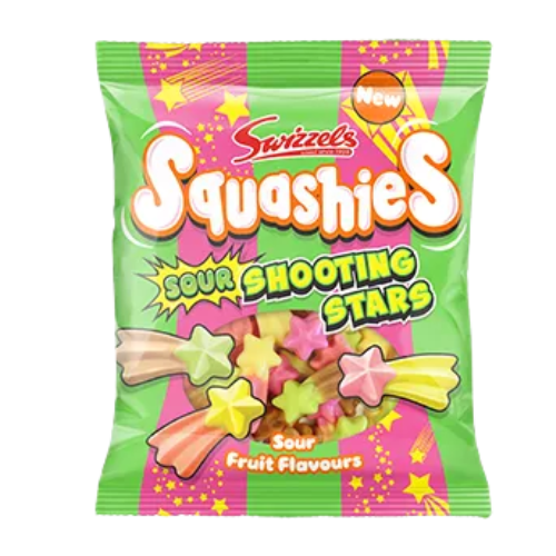 British Swizzels Squashies Sour Shooting Stars 100g NEW