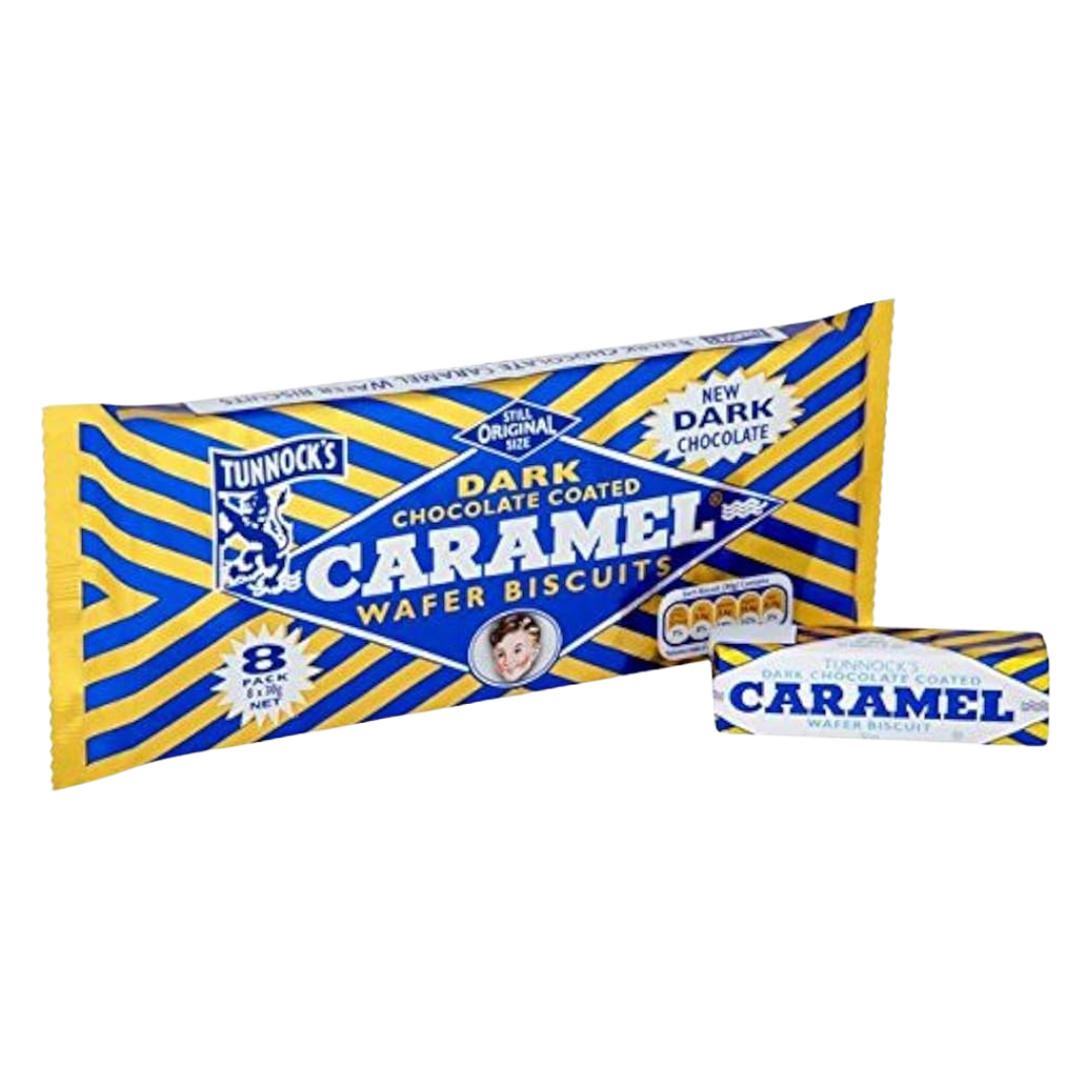 Tunnock's Dark Chocolate Caramel Wafer Biscuits 8 Pack