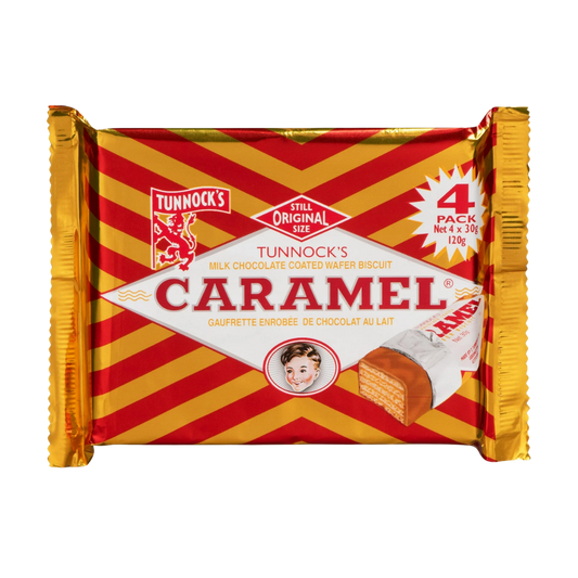 Tunnock's Milk Chocolate Caramel Wafer Biscuits 4 Pack