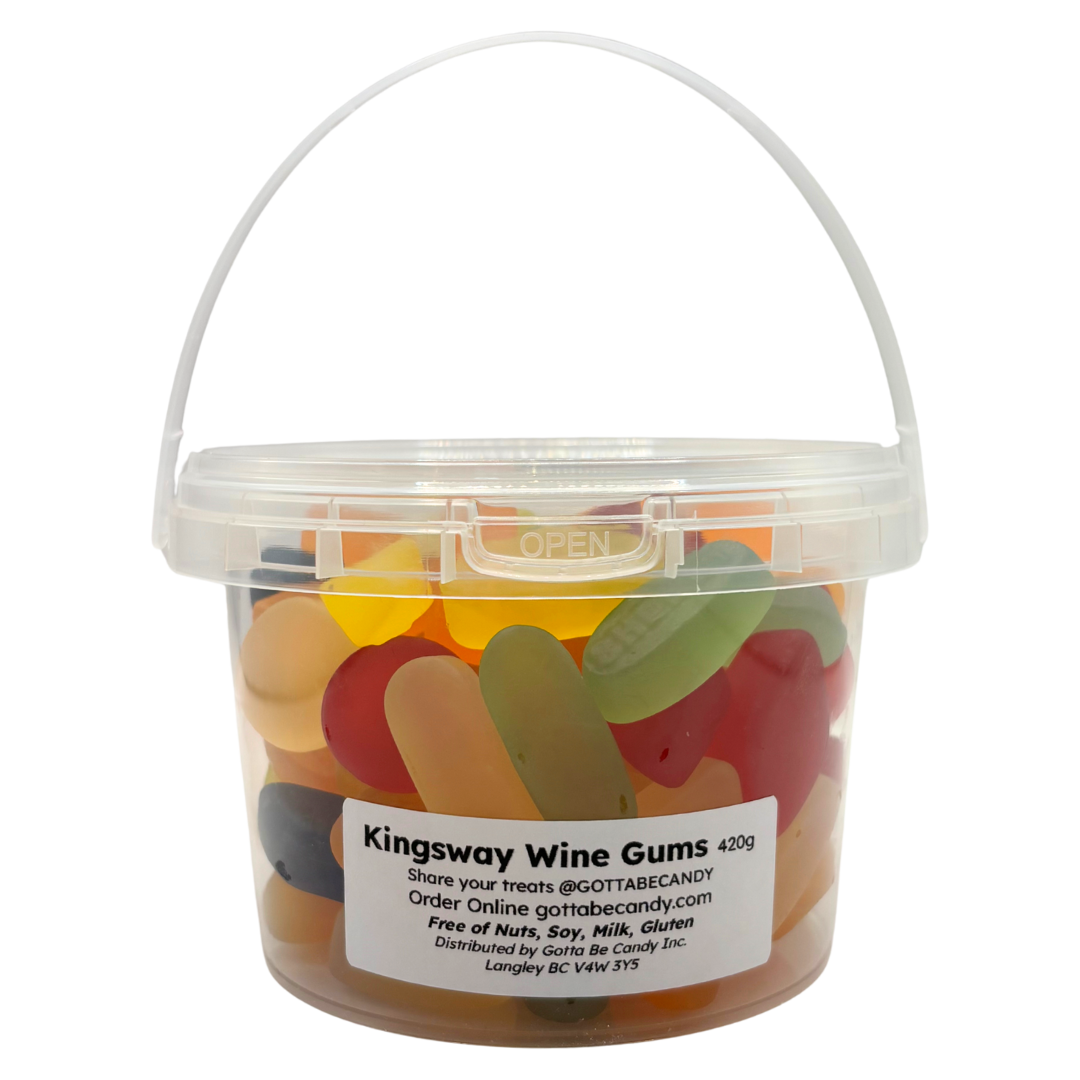 British Kingsway Wine Gums Bucket 420g