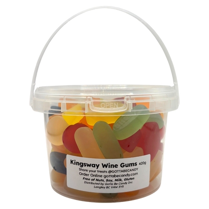 Kingsway Wine Gums Bucket 420g British