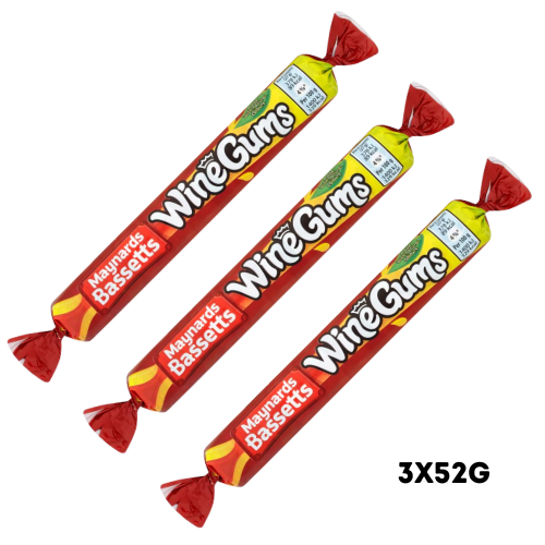 British Maynards Wine Gums Roll 3x52g