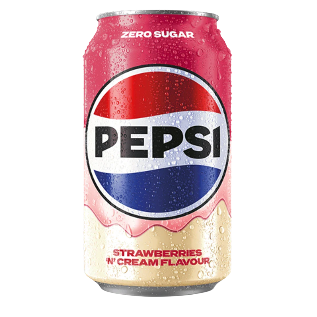 British Pepsi Strawberries N Cream Zero Sugar 330ml