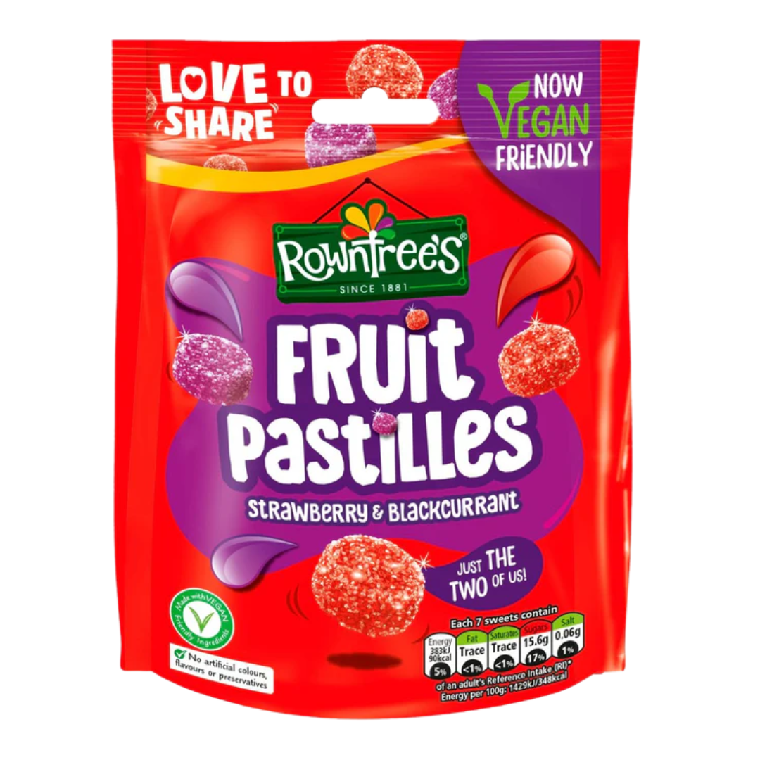 British Rowntree's Fruit Pastilles Strawberry & Blackcurrant 143g