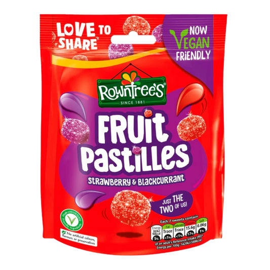 British Rowntree's Fruit Pastilles Strawberry & Blackcurrant 150g