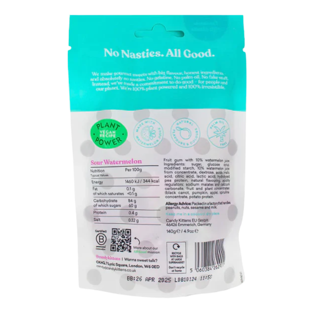 Candy Kittens Sour Watermelon Vegan Candy 140g